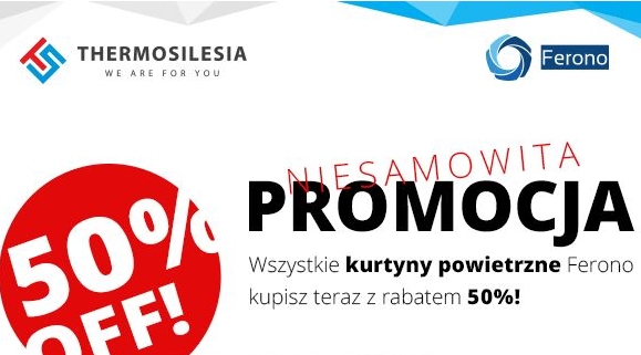 50% rabatu na kurtyny powietrzne Ferono