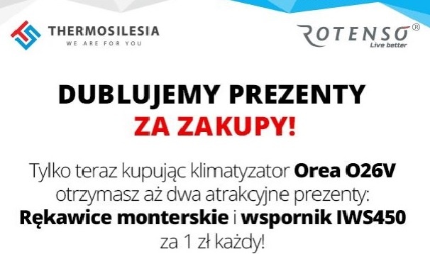 Dublujemy prezenty za zakup klimatyzatorów OREA