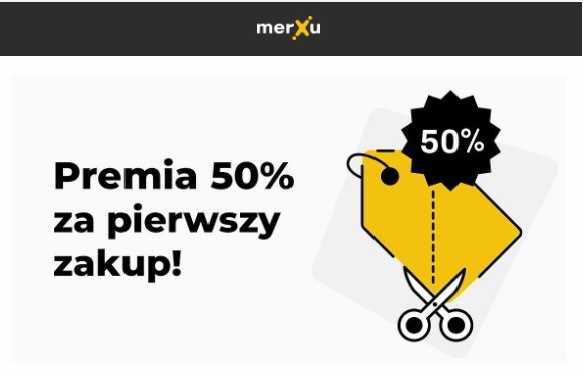 Premia 50% na pierwszy zakup na merXu