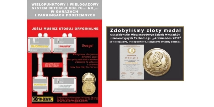 Wielopunktowy i wielogazowy system detekcji CO/LPG…NO2… w garażach, parkingach podziemnych i tunelach: Konkurs Lider Instalacji 2018