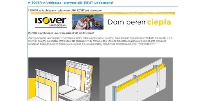 Oferta ISOVER w BIM na portalu Archispace