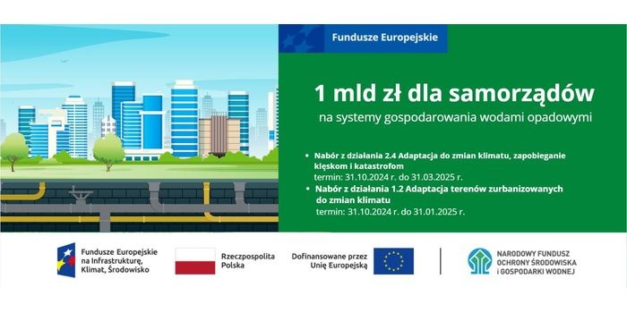 Miliard złotych na adaptację do zmian klimatu i gospodarkę wodami opadowymi