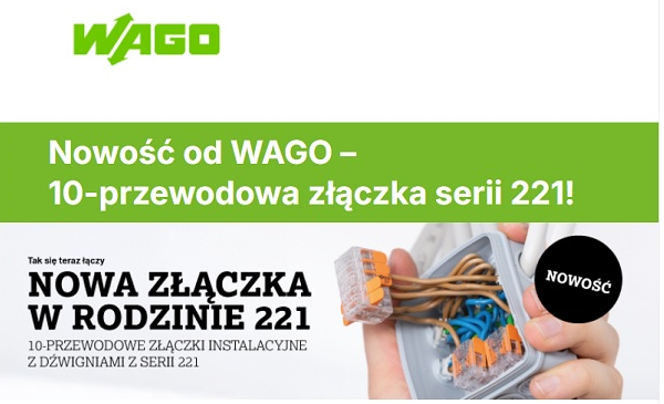 Nowość od WAGO – 10-przewodowa złączka serii 221
