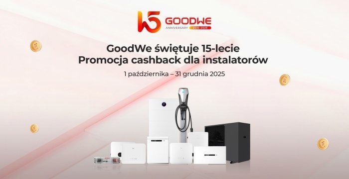 GoodWe świętuje 15-lecie działalności z promocją cashback dla instalatorów w Europie