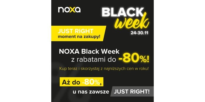 NOXA rozpoczyna BLACK WEEK 2025 – największe promocje w roku!