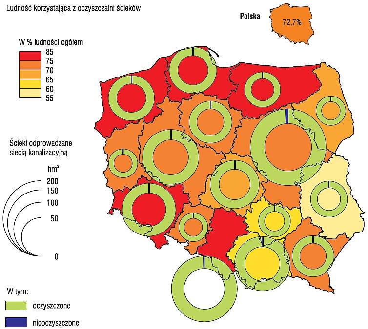 Oczyszczalnie ścieków województwa