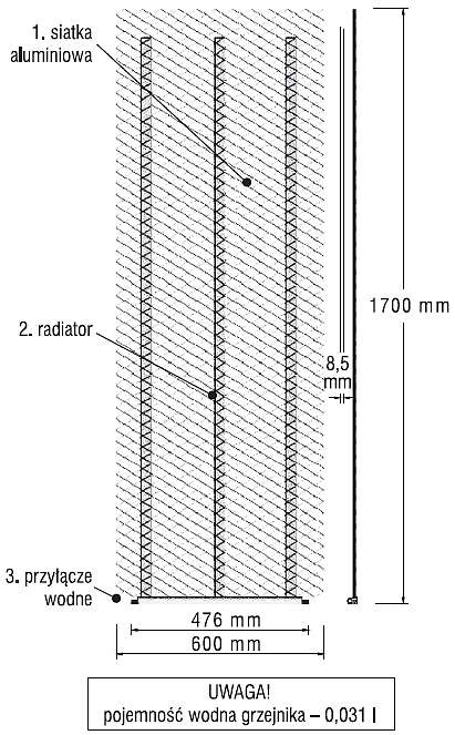Rys. 2. Grzejnik podtynkowy z radiatorem