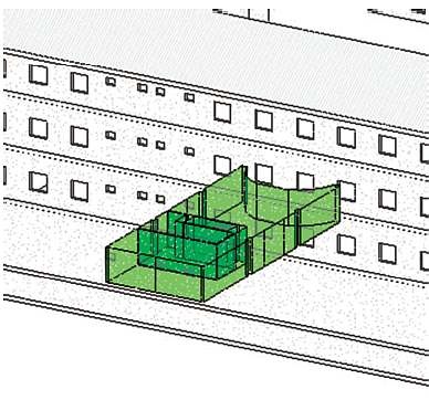 Rys. 2. Przestrzenie w modelu BIM; rys. archiwum autora (A.S. Borkowski)