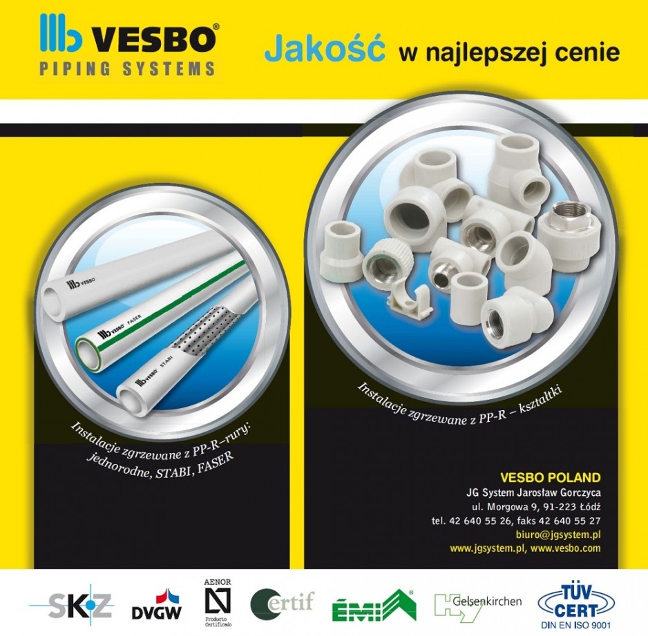 Systemy rur i kształtek VESBO