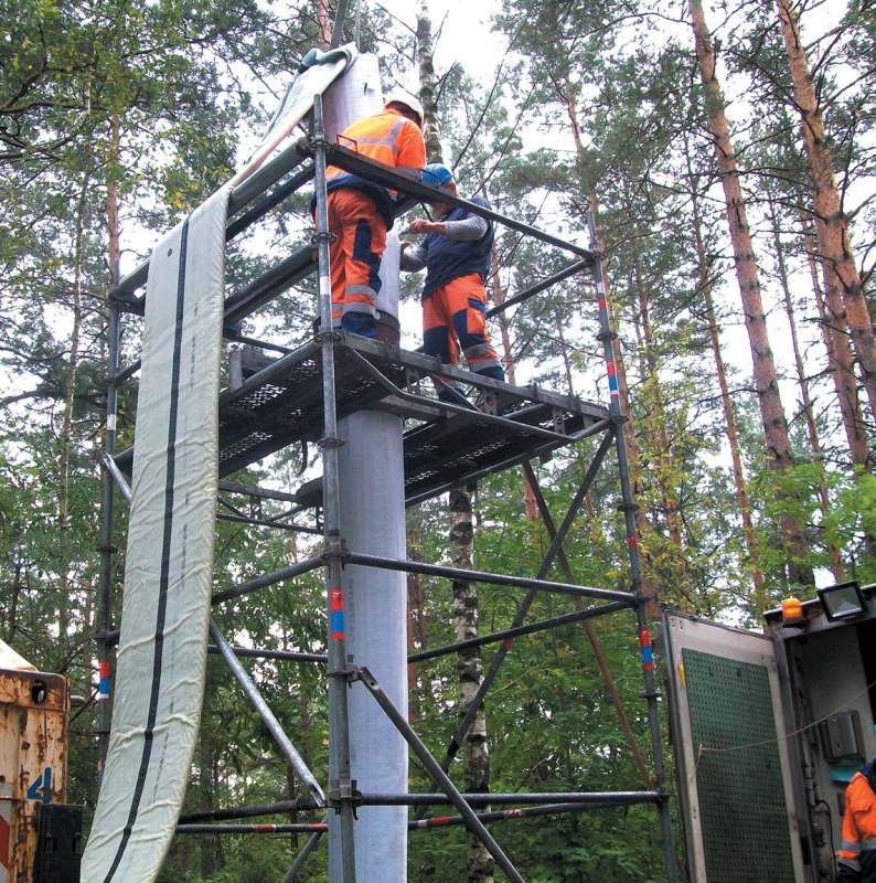 Fot. 6. Wieża inwersyjna do rehabilitacji kanału DN 600 mm w lesie Pietrasze w Białymstoku