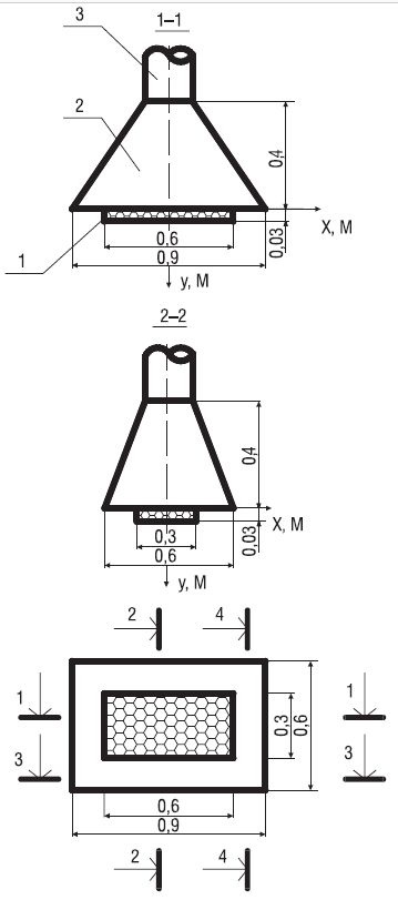 Schemat konstrukcyjny okapu z promiennikiem podczerwieni