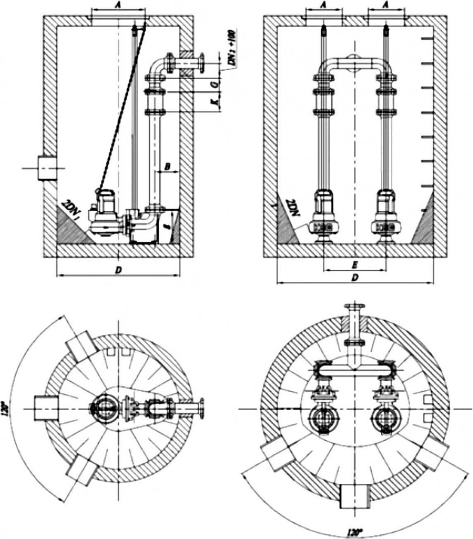 Zabudowa pomp schemat