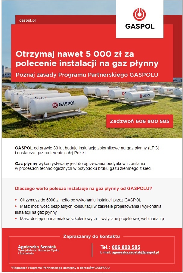 instalację na gaz płynny