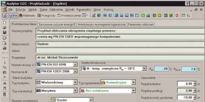 Rys. 1.&nbsp;Gł&oacute;wne okno programu Audytor OZC 4.0