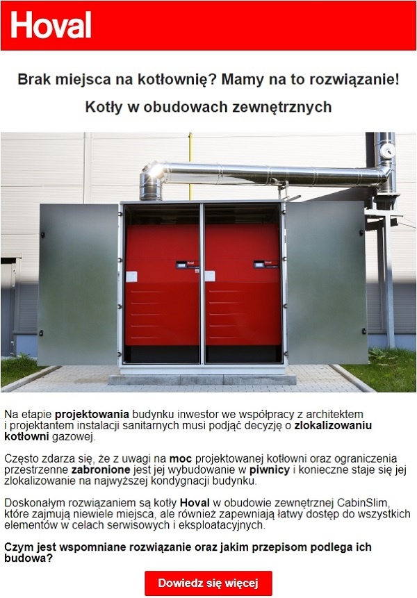 Kotły w obudowach zewnętrznych