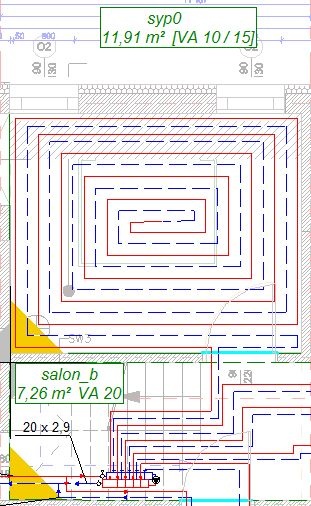 Schemat instalacji analizowanego pomieszczenia