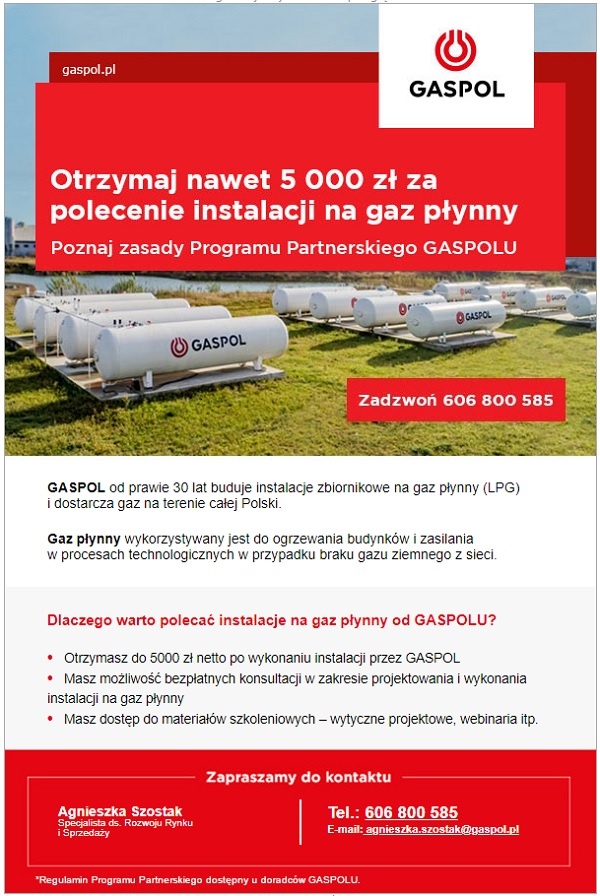 Polecenie instalacji na gaz płynny