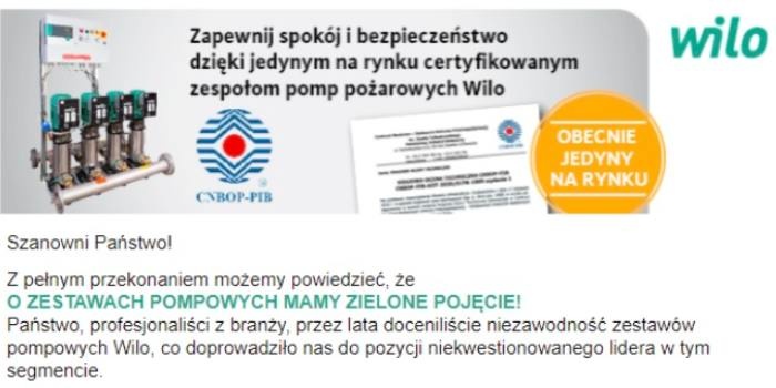 Ochrona przeciwpożarowa i woda użytkowa, Fot. WILO Polska Sp. z o.o.