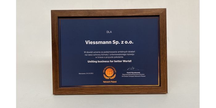 Viessmann z nagrodą United Nations Global Compact. Fot. Viessmann