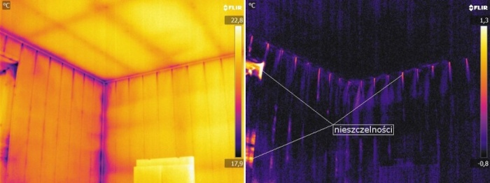  Termogram wewnętrznej powierzchni ściany werandy