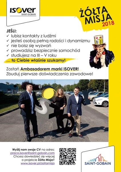 plakat ISOVER żółta misja 2018