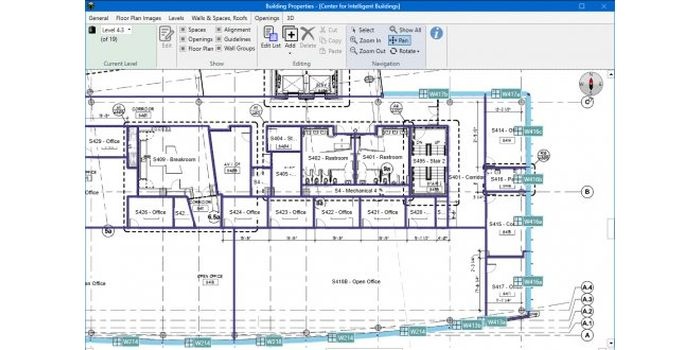 Nowy proces graficznego modelowania budynk&oacute;w wykorzystuje &bdquo;inteligentne&rdquo; narzędzia szkicowania do szybkiego wyznaczania granic pomieszczeń na rzucie kondygnacji oraz ułatwia przeciąganie i upuszczanie otwor&oacute;w okiennych i drzwiowych na ściany zewnętrzne. Źr&oacute;dło: Carrier