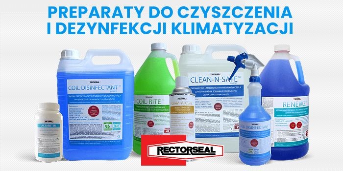 Preparaty do czyszczenia i dezynfekcji urządzeń klimatyzacyjnych Rectorseal, dezynfekcja; Fot. Rectorseal