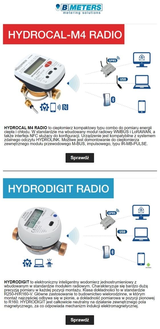 HYDROCAL M4 RADIO to ciepłomierz kompaktowy typu combo