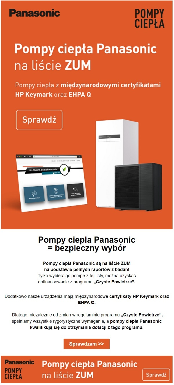 Pompy ciepła Panasonic