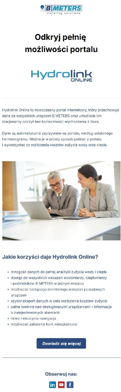możliwości portalu Hydrolink Online
