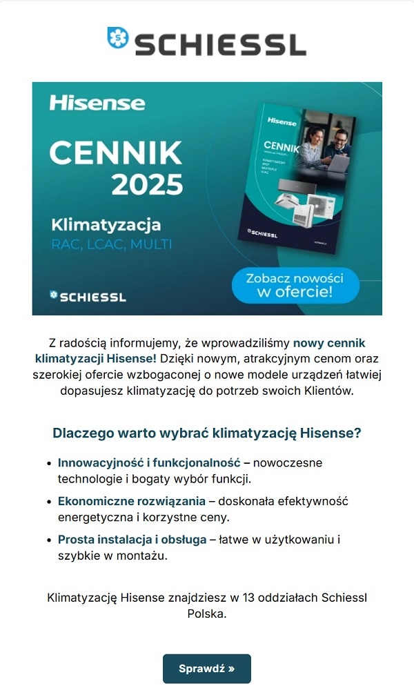 cennik klimatyzacji hisense 2025