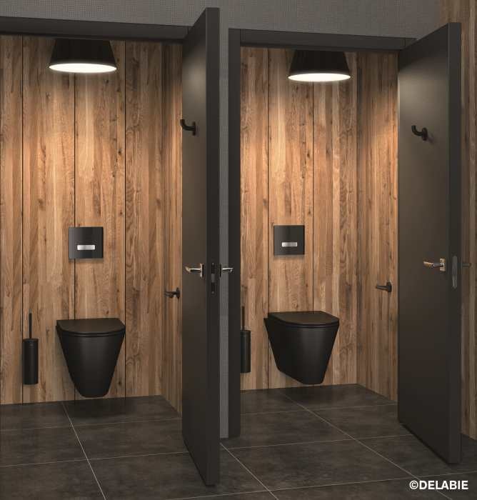 splukiwanie bezzbiornikowe do wc czasowy system tempoflux 3 od deabie z podwojnym przyciskiem i plyta sterujaca z czarnego szkla
