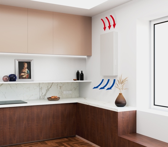 rekuperator alnor flatair x wall w kuchni