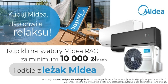Kup klimatyzatory Midea RAC i odbierz leżak - letnia promocja Midea. Fot. Midea